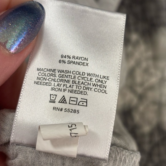 Express Light Lightweight Gray Scoop Neck Tank with Ruched Shoulder Tie - Picture 8 of 8